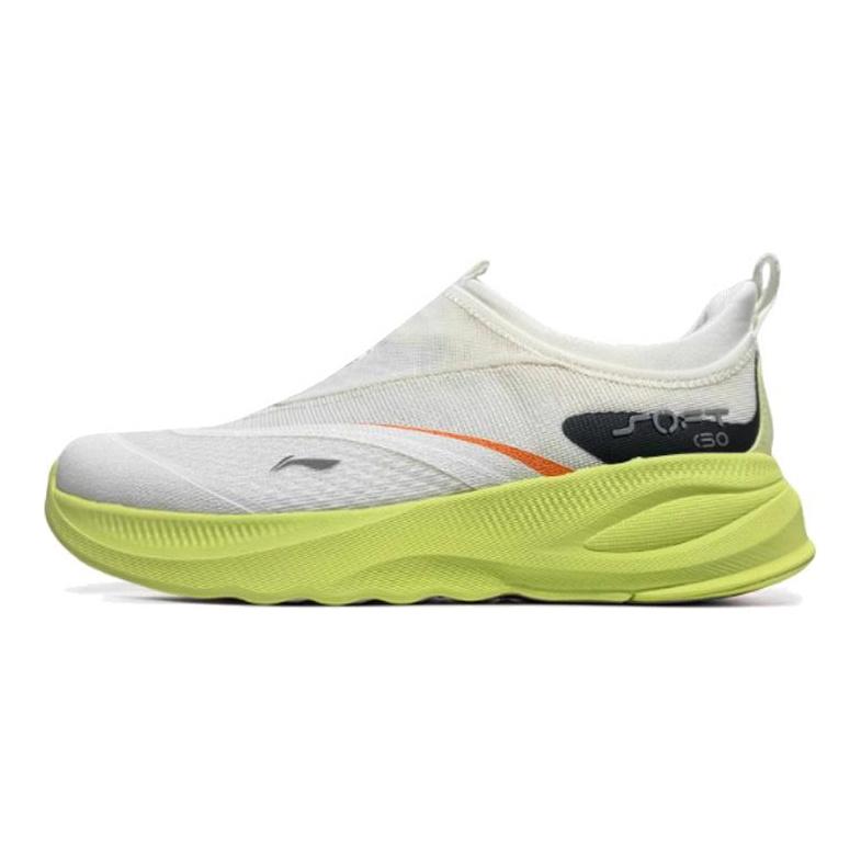 Li Ning SOFT GO 2 Амортизация Скользкая Устойчивость к истиранию Дышащие Низкие Повседневная Обувь Мужская Белый Зеленый AGLV005-65