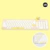 Royce Line Friends Minini Figure Multi-Pairing Cradle Bluetooth Wireless Keyboard + Keyskin Set, Salini, LF-TKB-4E-SLN, Standard Type