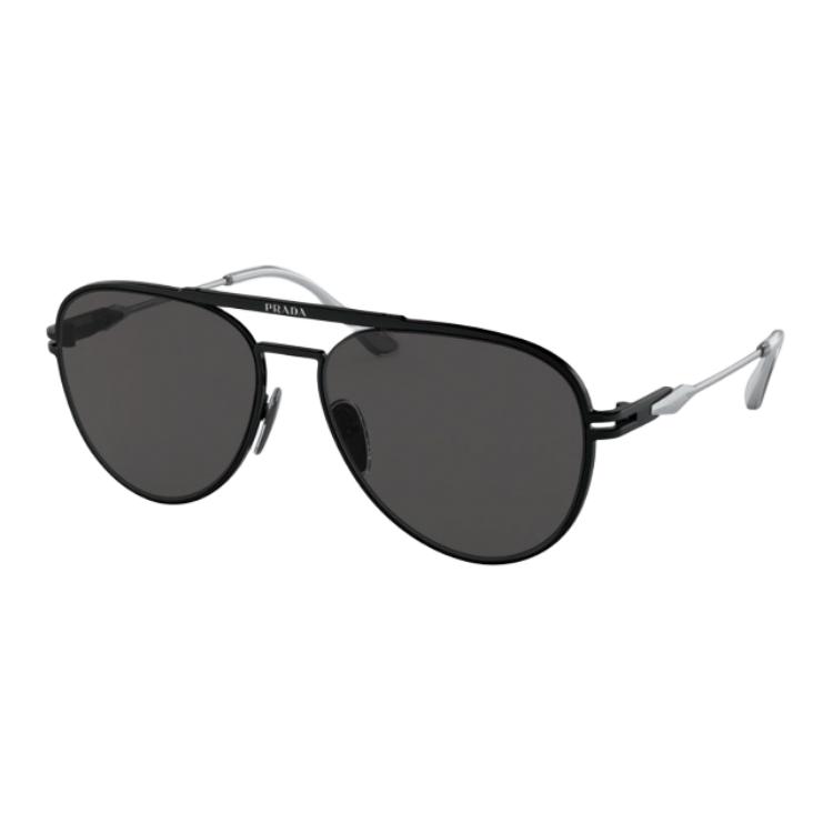 Prada Fashionable Versatile Metal Pilot Sunglasses Men sunglasses Black 0PR54ZS1BO5S0