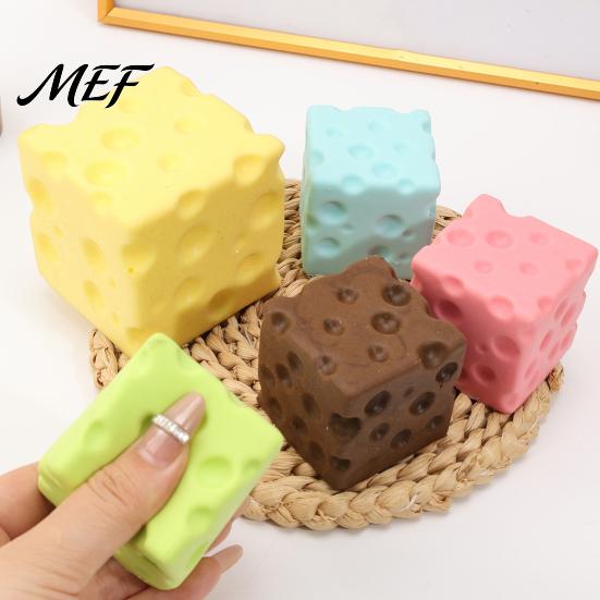 Simulated Cheese Squeeze Toy Toy, Block Sensory for Stress Desk Ornaments Relief, Slow Rise Pinch Home Office Classroom Anxiety Relief Gadget