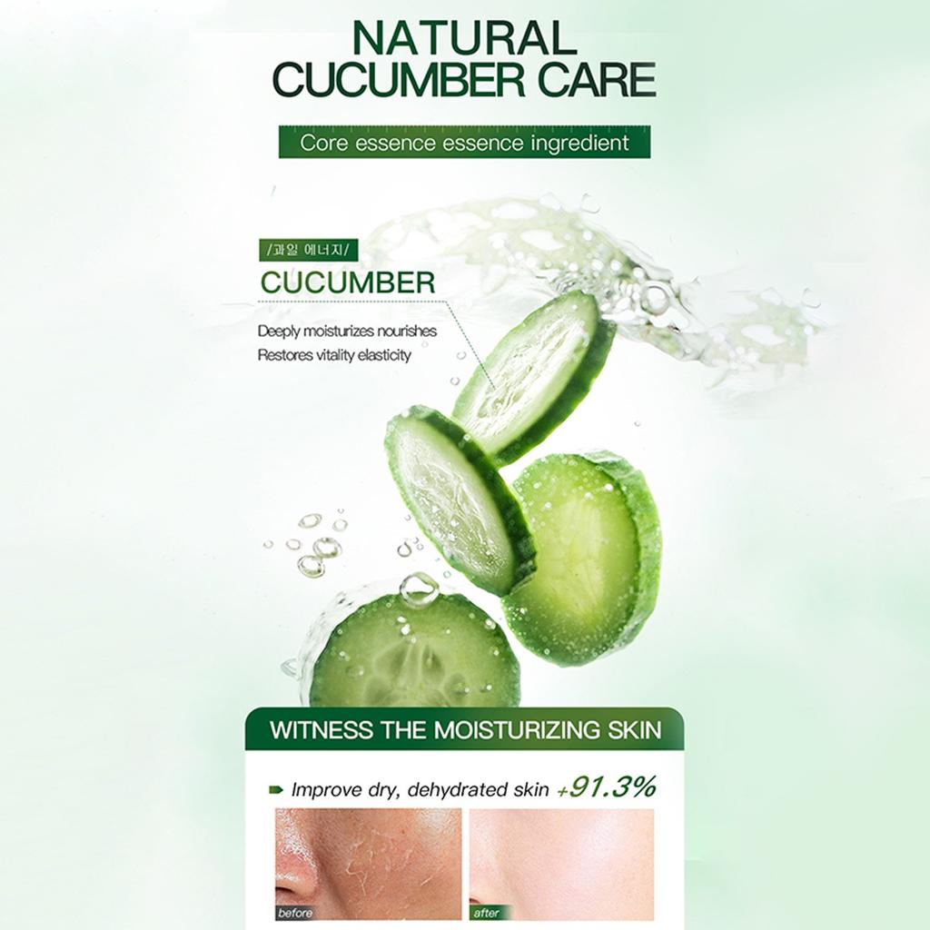 Moisturizing Mask Set With Cucumber & Aloe, Plant Whitening Mask Moisturizing And Soothing Redness Reduction Mask (25ML*8PCS)