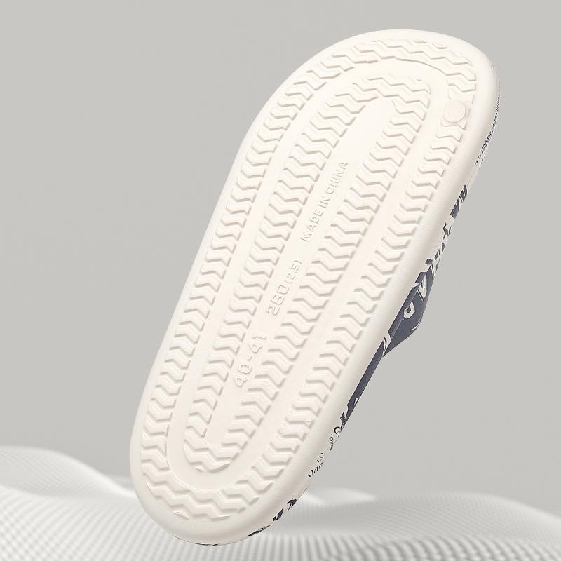 Закажите на размер больше мужские летние тапочки пляжные сандалии шлепанцы с принтом на толстой подошве для мальчиков и девочек унисекс домашняя банная обувь большой размер 44-45