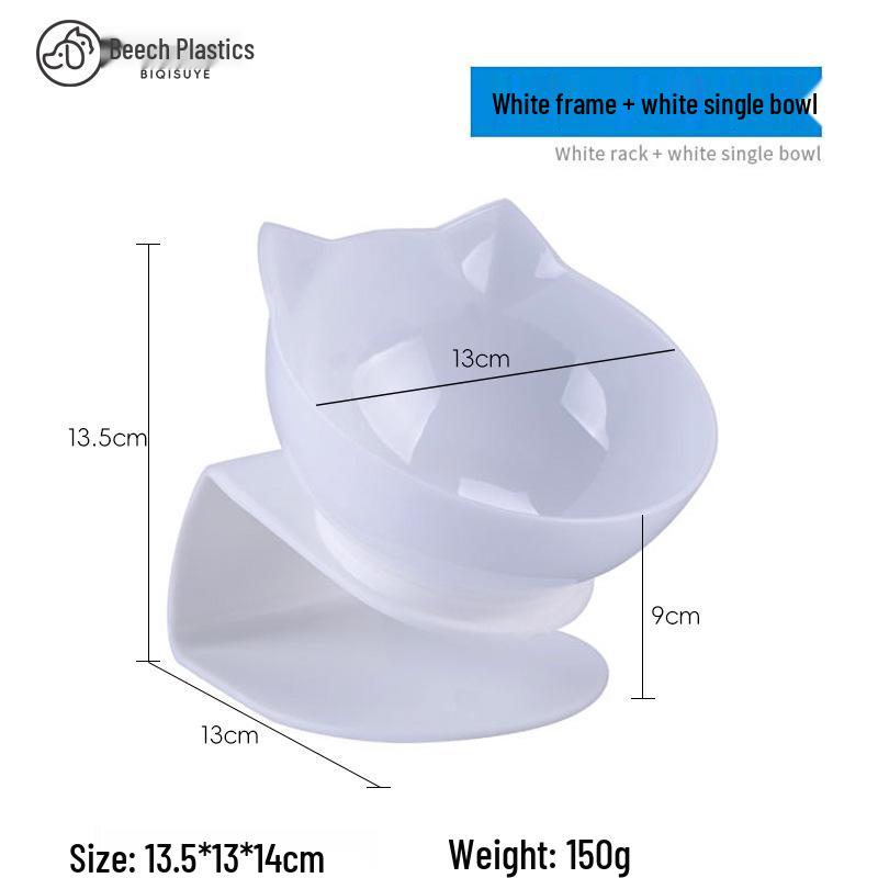 Эргономичная приподнятая миска для питомца с наклонным прозрачным дизайном в виде кошачьей головы