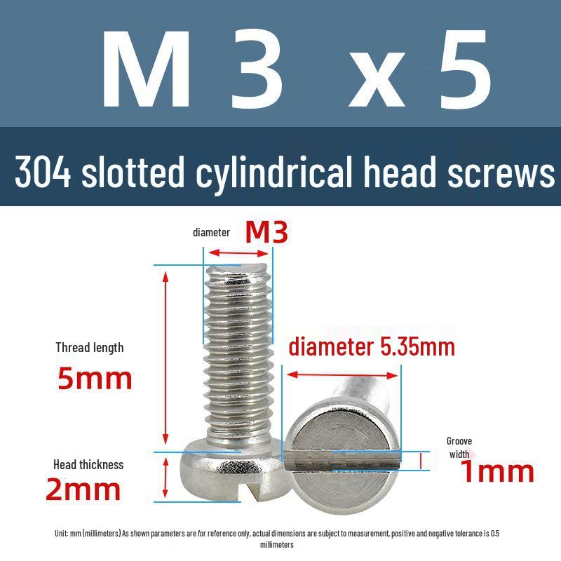 Yigu 304 Stainless Steel Slotted Pan Head Screws M1.6-M10