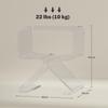 Geometric Low Coffee Table with 2 Levels in Acrylic with Triangular Legs, 40x30x45 cm, Transparent