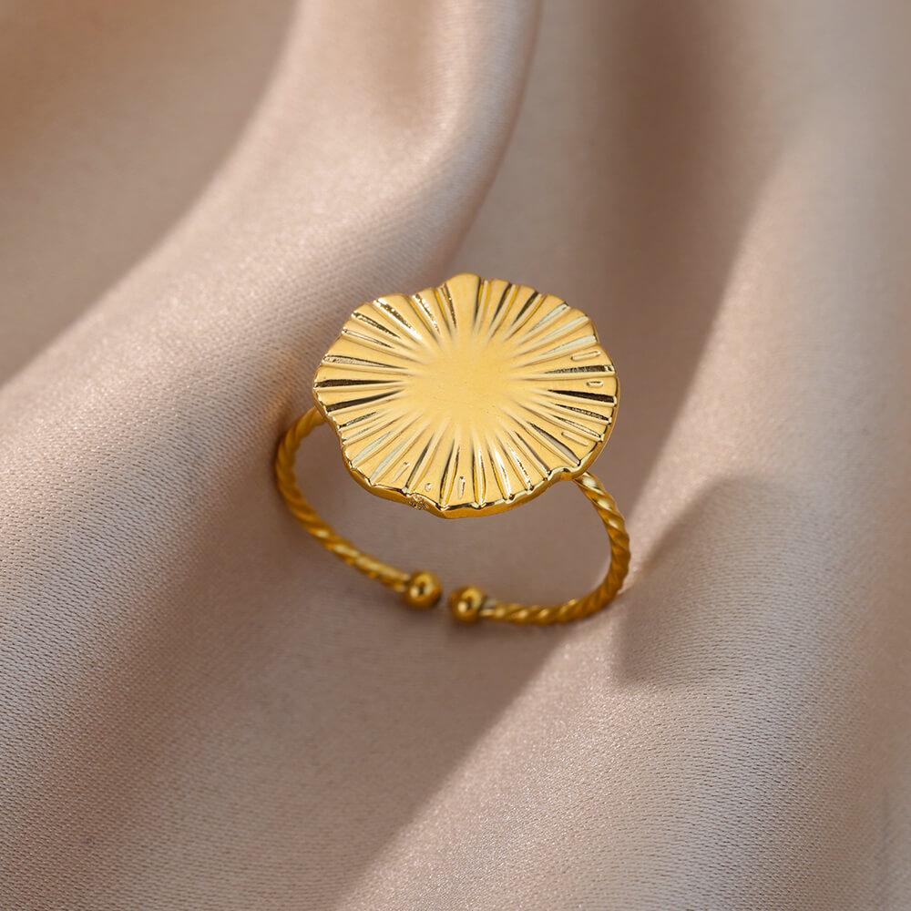 Opening Rings for Women Stainless Steel Gold Color Geometric Ring Fashion Simple Party Christmas Jewelry Gift