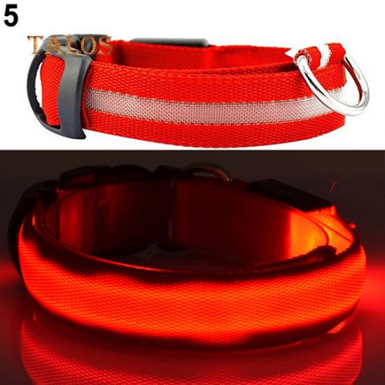 Puppy Dog Cat Night Safety Flashing Luminous LED Light Adjustable Water Resistant Pet Collar
