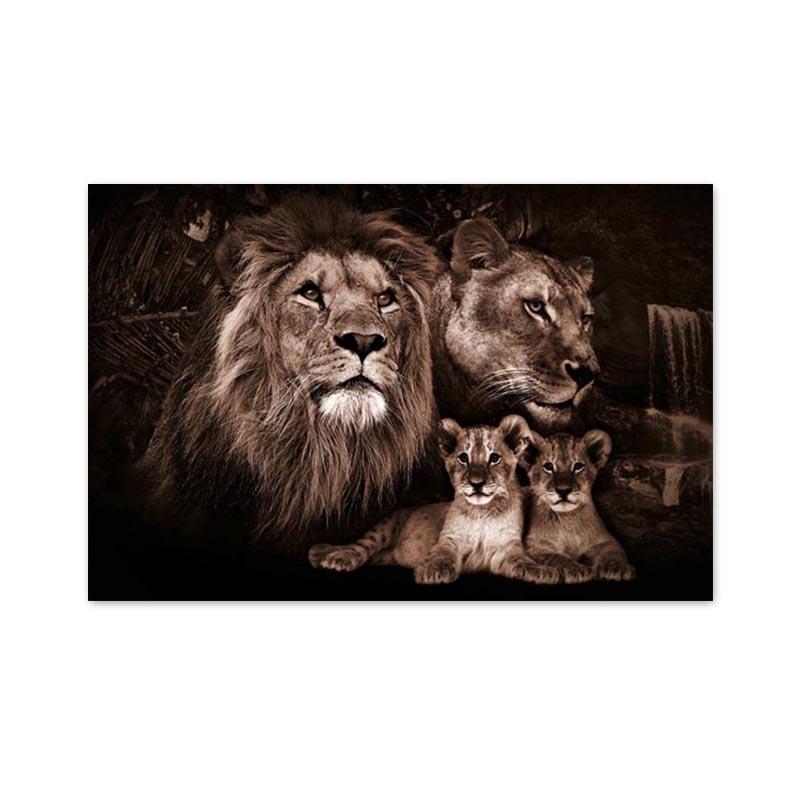 Дикие животные, ребенок, лев, семья, холст, живопись, постеры и принты, настенные художественные картины для гостиной, украшения дома, Cuadros