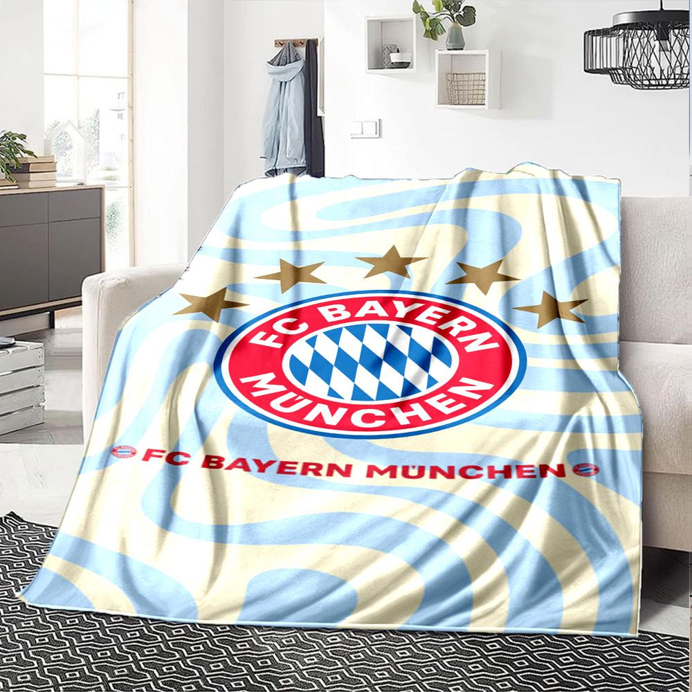 Bayern Munich Glory Blanket Comfortable Perfect for Bedding Bed Seaside Four Seasons Multipurpose Modern Style