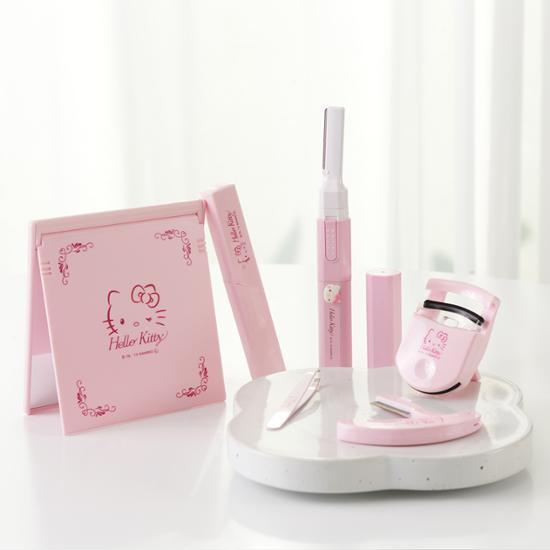 KAI Hello Kitty Beauty Accessories 5-piece Set (eyelash Curler, Tweezers, Mascara Comb, Mirror, Sonic Electric Razor), Korean Cosmetics