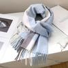 100% Pure Wool Scarf - Soft Grey Plaid, Elegant Winter Neck Warmer. Luxury Gift for Cold Weather. Hand Wash.