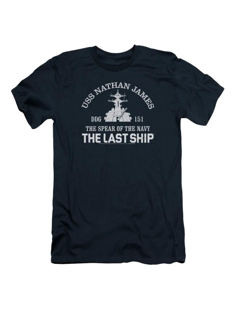 Футболка USS Nathan James DDG151 The Last Ship 100% Хлопок Круглый Вырез Летняя Короткий Рукав Повседневная Мужская Футболка Размер S3XL