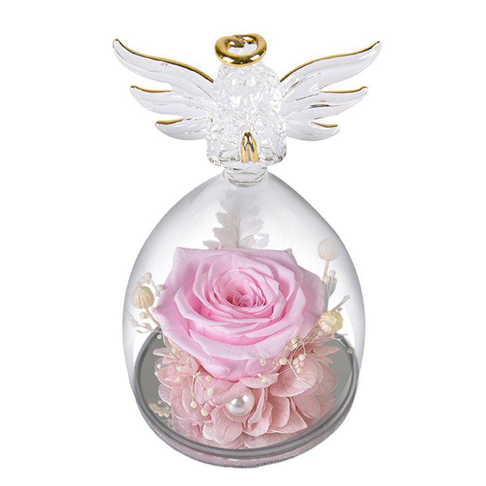 1 комплект маленьких ангелов, консервированные розы в стекле, вечный цветок розы, рождественский день рождения, день святого валентина, свадьба, подарок для женщин и девочек