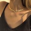 Stylish Cold Feel Lightweight Chain Necklace Snake Bone Style Choker for Dating