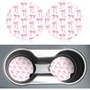 Pink Bow Car Coasters for Cup Holders,2 Pack Car Cup Holder Coasters for Car,Ceramic Absorbent Car Coaster with A Finger Notch and Cork Base,Car