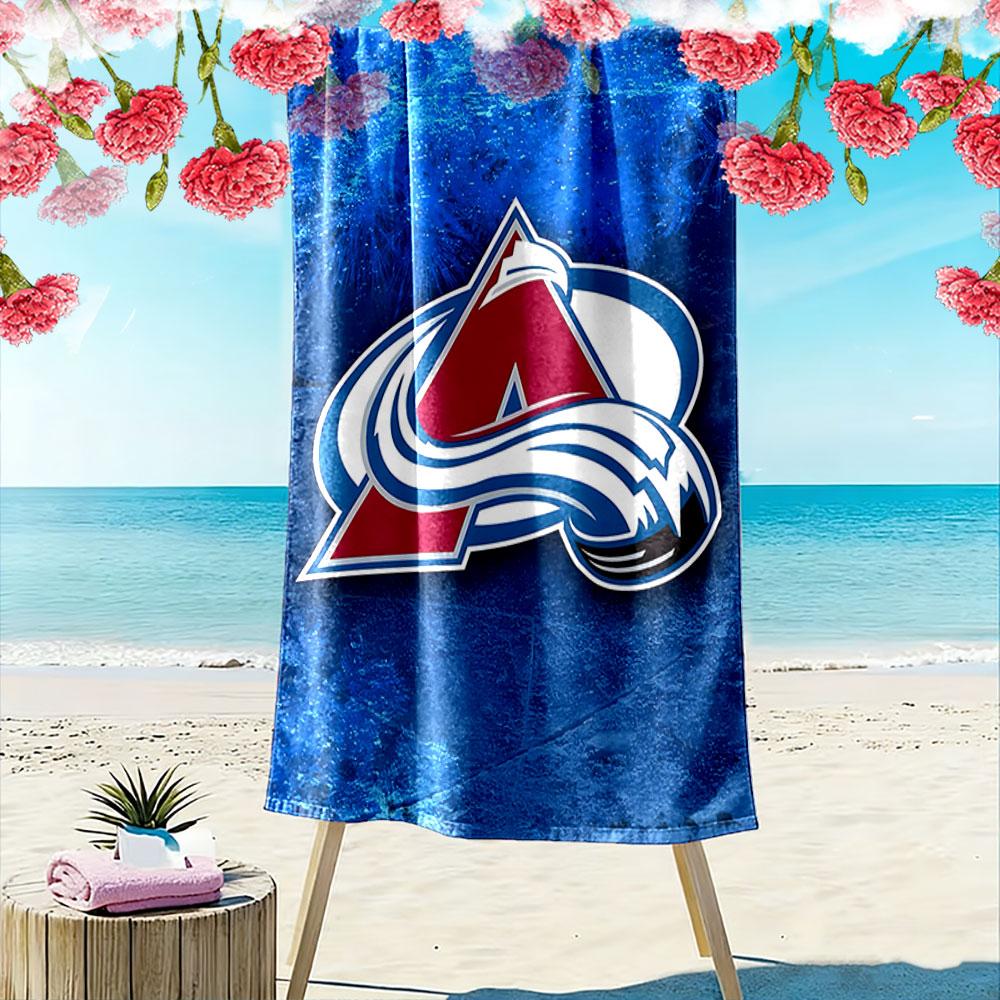 "Red A Logo with Icy Blue Background" Patterned beach towel quick dry perfect for travel outdoor sports jogging the beach and swimming