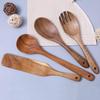 Acacia Teak Long-Handled Wooden Spoon & Shovel Set for Salad Mixing, Ready To Use