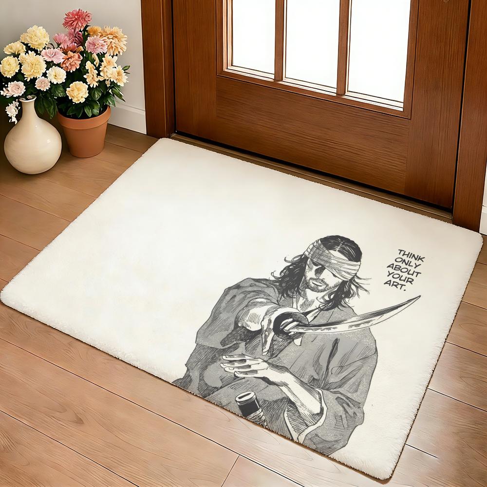 Классическое аниме Vagabond Напольный коврик Уютный фланелевый Мягкий толстый нескользящий коврик Для гостиной спальни кухни Декор Ковры