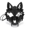 Animal Skeleton Half Mask Women Men Party Stage Show Mask Halloween Carnival Adult Cosplay White Black Wolf Tiger Skeleton Mask