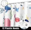 Kids Funny Ocean Shower Curtain, Cute Cartoon Watercolor Colorful Underwater Whale Boys and Girls Bathroom Decor Curtains