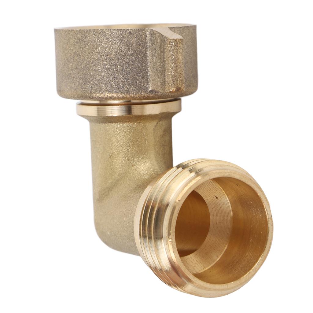 RV 90 Degree Hose Elbow Copper Enhanced Waterflow Efficiency RV Water Hose Connector with Wash Net Filter for Campervan