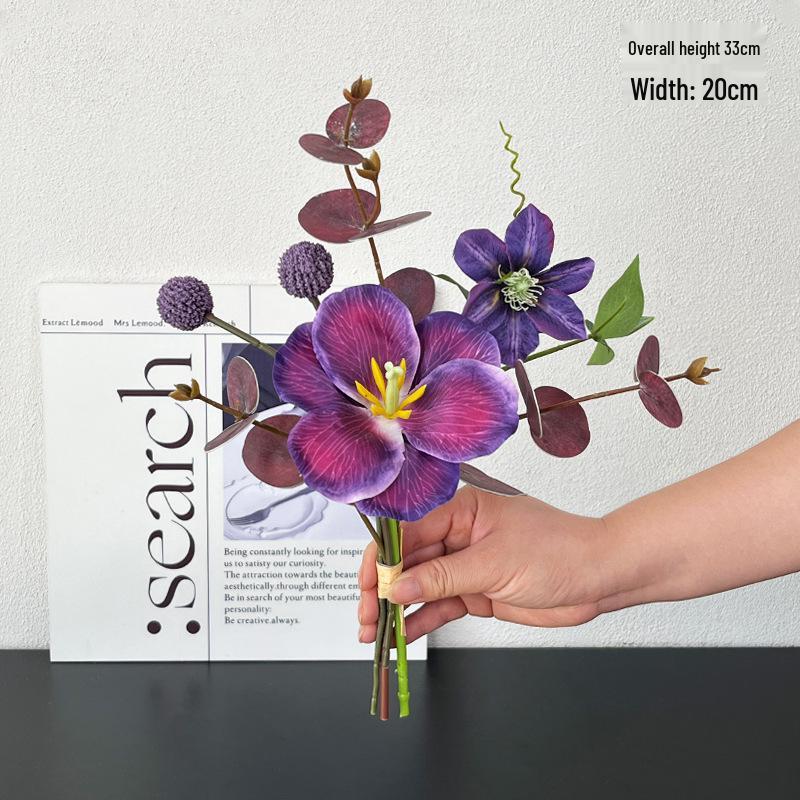 Premium Hand-Tied Autumn Silk Flower Bouquet for Living Room and Dining Decor, Photography Props