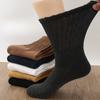 Men's Autumn and Winter Thick Warm Wool Ring Pure Color Sweat Absorption Wear Resistant Loose In Long Socks