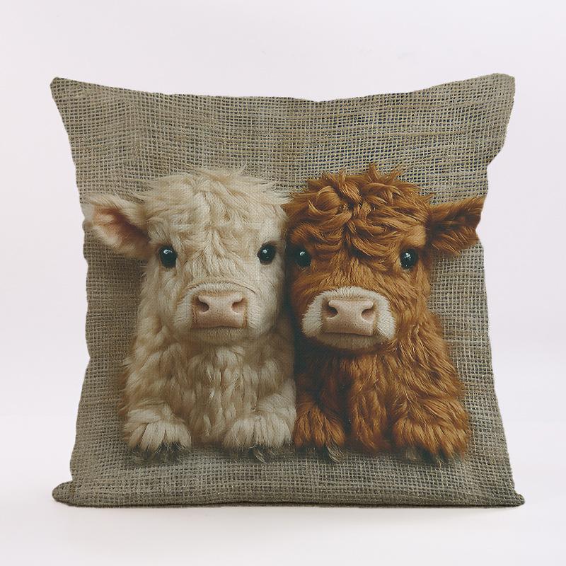 2 шт. Яркая наволочка из короткого плюша в богемном стиле 45x45 см, имитация собачки, вышитая наволочка (Вставка для подушки не входит в комплект)