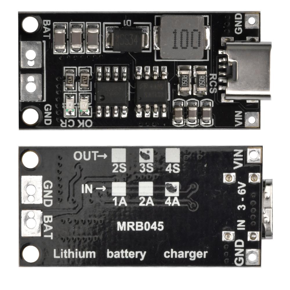 2S 3S 4S Type-C to 8.4V 12.6V 16.8V Boost Boost Polymer Li-Ion Charger 7.4V 11.1V 14.8V 18650 Lithium Battery Charging Module