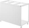 Yamazaki Jitsugyo Blindfold Sorting Dust Wagon 45L 3 Separations White W76 X D43 X H60cm Tower with Handle and Casters Trash Can No Lid 1826