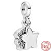 Мини подвеска-шарм из стерлингового серебра 925 пробы Me Глаз Дерево Сердце Звезда Луна Клевер Подвеска Бусины Подходят для оригинальных браслетов Pantaro ME Циркон