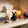Small Desktop Ornament Halloween Ghost Figurine, 3D Printed Cute Statue with Rabbit Mysterious Character Ear, Spooky Decoration for Home, Shelf, Table