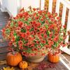12 пучков искусственных цветов для улицы, разноцветная ипомея с эвкалиптом, устойчивый к УФ-излучению искусственный шелковый цветок для весны и лета, для дома, кашпо, крыльца