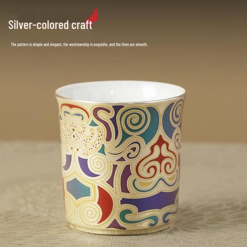 Dunhuang Dragon Gilded Silver Gaiwan Tea Set