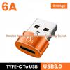 Зарядное устройство USB на Type-C (папа-мама), адаптер для мобильного телефона 6A и конвертер порта USB-C