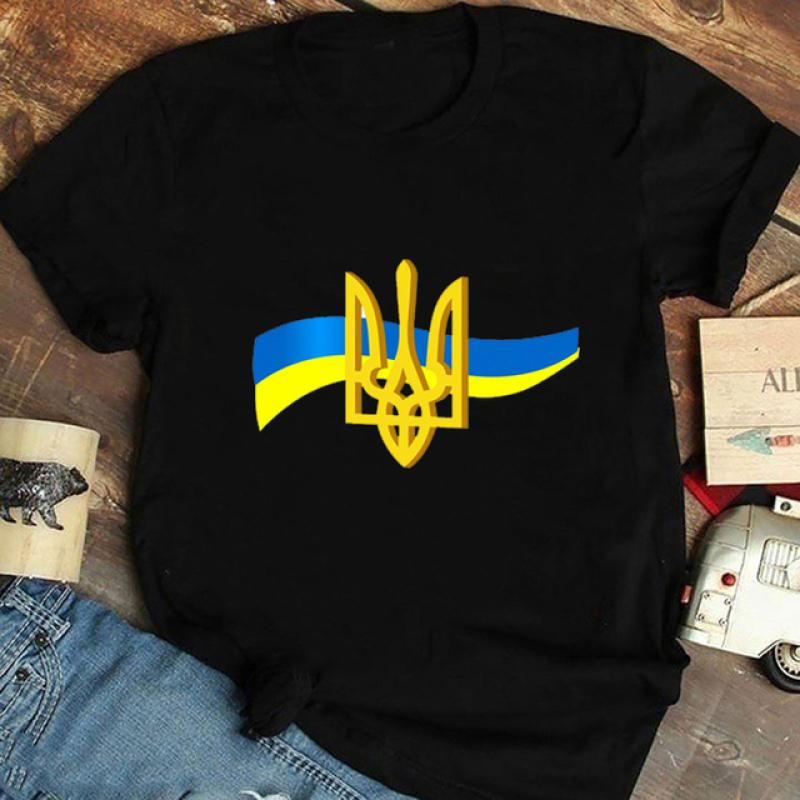 Классическая украинская подарочная футболка с флагом для девочек, футболки Harajuku Love, топы, женская украинская футболка, летняя футболка премиум-класса с коротким рукавом