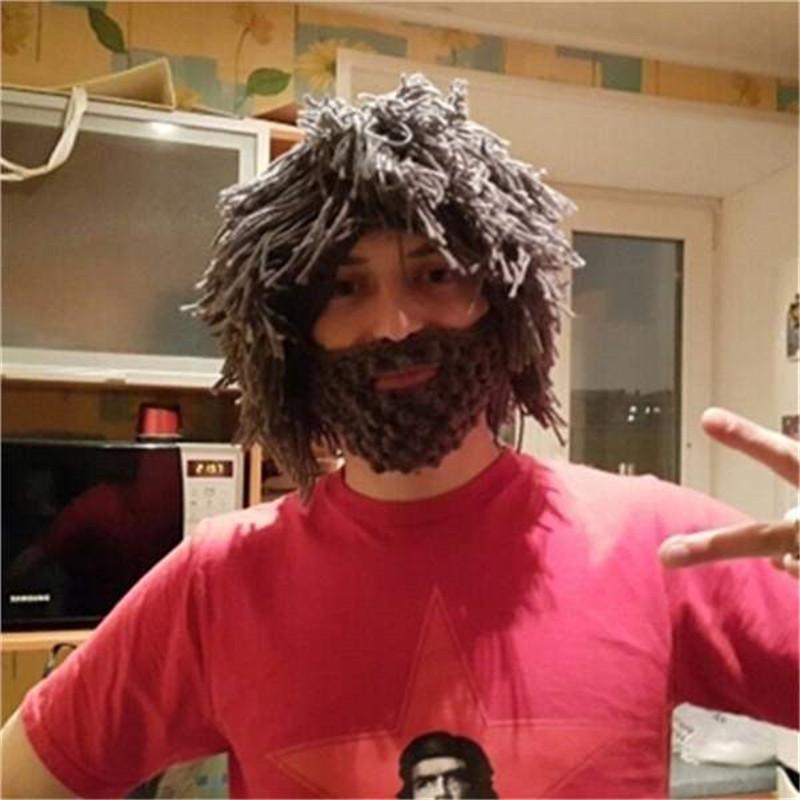 Зимние Мужские Ручной Работы Парик Борода Шапки Крючком Усы Вязаные Хэллоуин Смешные Фестивальные Кепки Лицевая Кисточка Вечеринка Маска Теплая Шапка