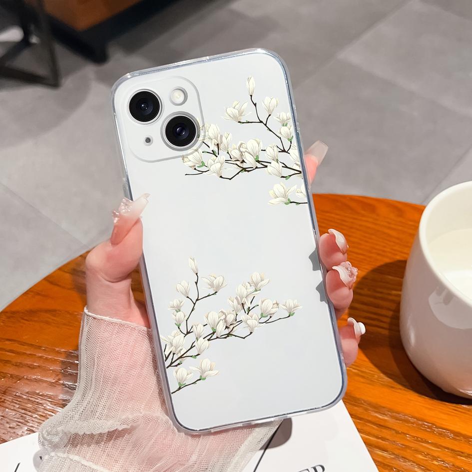 Чехол для Apple iPhone 5 6 7 8 11 12 13 14 15 X XR XS Max Чехол для телефона Милый мультяшный узор Прозрачный мягкий силиконовый противоударный чехол из ТПУ для iPhone Бампер