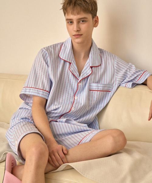 [Dossy] Комплект парных пижам с коротким рукавом Chloe Silkfit [Отправка из Кореи] 100% Оригинал