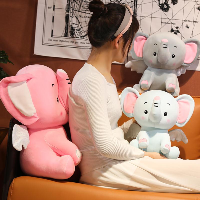 Милый ангел-слон, мягкая игрушка, мультяшный мягкий слон, плюшевая кукла-животное, детская спящая успокаивающая кукла, подарок на день Святого Валентина для девочек