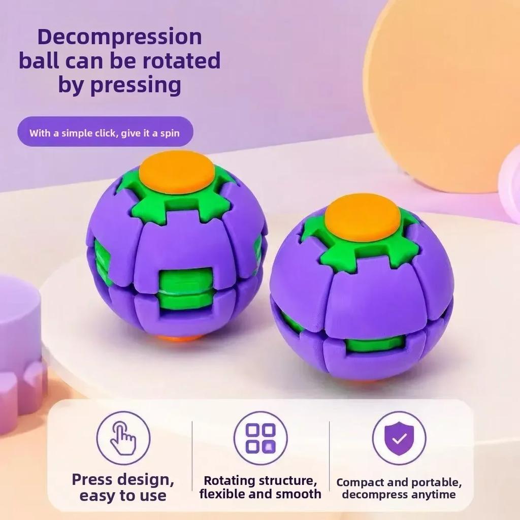 3D вращающийся фиджет-шар игрушка для снятия стресса двойная игра push pop вращающийся гироскоп для пальцев сфера портативный твердый пластик сенсорный для тревожности