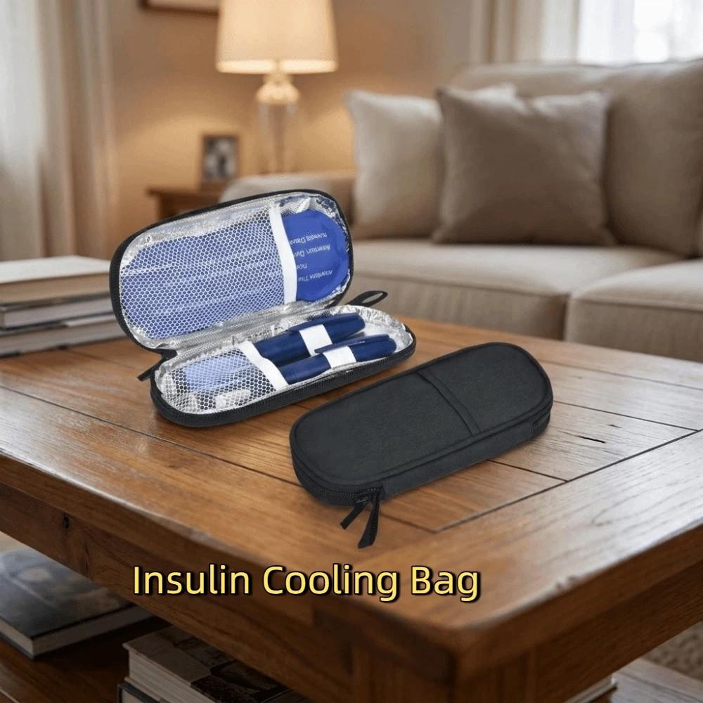 Zippers Closure Insulin Cooler Protective Thermal Insulated Cooler Durable Drug Freezer Diabetics
