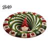 Holiday Party Home Decoration Round Christmas 3D Rug, Optical Illusion Area Santa Claus Gnome Quilted-Like Creative Gift for Anti-slip Washable Floor