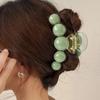 Green Pearl Hair Claw Girl Back Hair Hold Toothed Claw Decorate Accessories