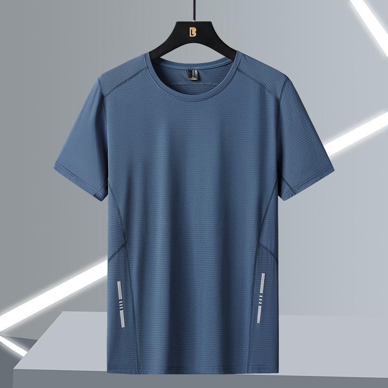 Men's Summer Sports T-Shirt Quick-Drying Casual Breathable Short-Sleeve Running Fitness Loose Plus Size Blouse