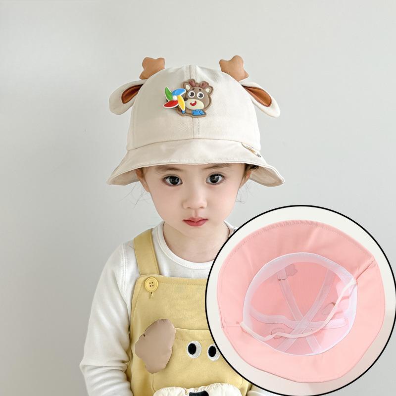 Новая детская шляпа-панама с милым мультяшным ягненком и ветряной мельницей, солнцезащитная шляпа на весну и лето, детская шляпа-горшок