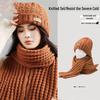 Korean Style Women's Winter Hat and Scarf Set – Trendy, Warm, Knit, Single-Layer, Versatile, Windproof, British Wool