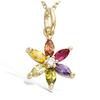 [N5333] - Tutti Frutti 'Crystal Flower' Gold Plated Pendant - 12 Mm