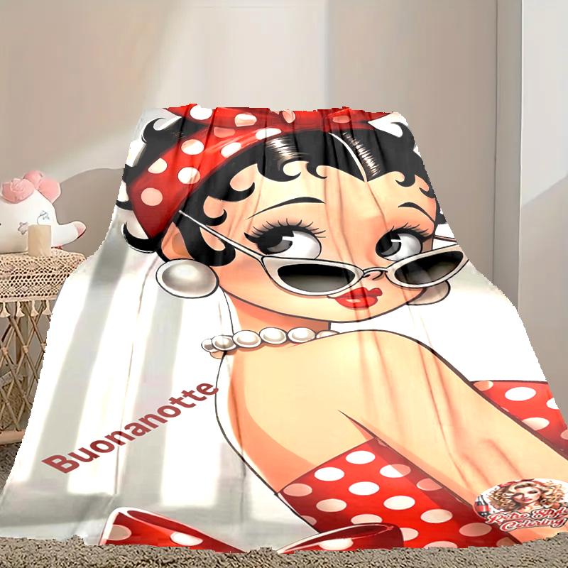 [Betty Boop Blanket] Creative Blanket for Women Men Family Friend on Birthday Mothers Fathers Day Valentines Day