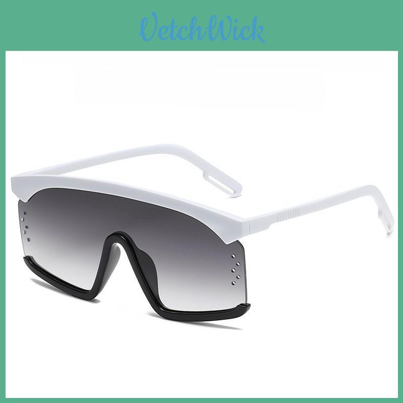 Fashionable Oversized Retro Sunglasses With Pink Gradient Lenses And White Frame For Women Travel
